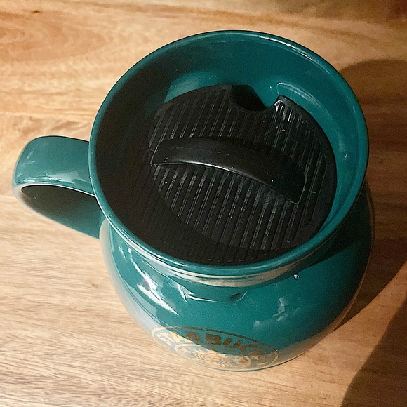 Starbucks Vintage Green Travel Coffee Mug - Picture 4 of 5